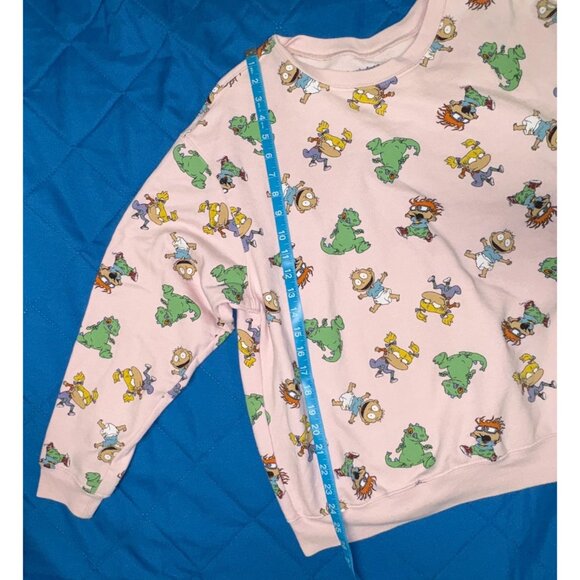 Nickelodeon Rugrats Pink Crewneck Sweatshirt 2X Reptar Angelica Tommy 2021 - Picture 10 of 10
